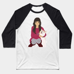 Girl hugging Husky Baseball T-Shirt